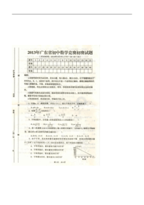 2013广东省初中数学竞赛初赛试题及答案