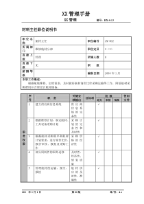 某航空物流公司材料主任职位说明书及关键绩效标准