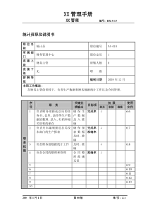 某航空物流公司统计职位说明书及关键绩效标准