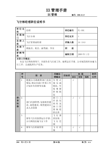 某航空物流公司飞行部经理职位说明书及关键绩效标准