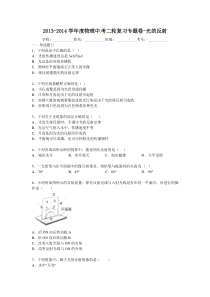 2015届中考物理复习专题卷：光的反射