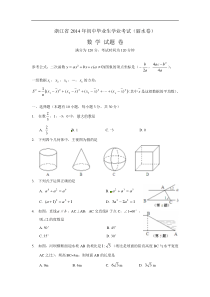 浙江省丽水市2014年中考数学试题