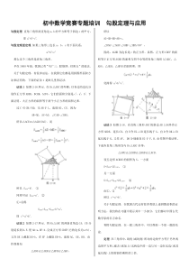 初中数学竞赛专题培训---勾股定理及其应用