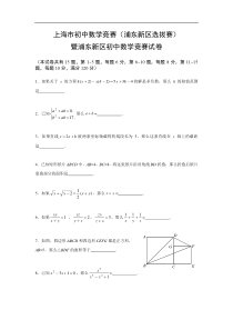 上海市初中数学竞赛(浦东新区选拔赛)