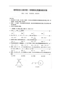 上海市崇明县2014年中考一模数学试题