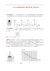 全国各地2013年中考物理题分类汇编 ----压强与浮力