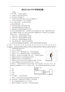 湖北省武汉市2015年中考物理试题