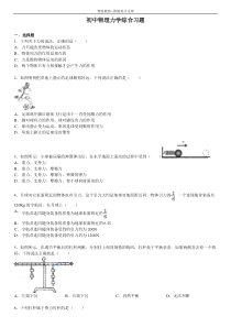 2015初中物理力学综合题及答案