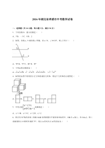 2016年孝感市中考数学试题解析版