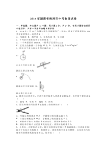 2016年株洲市中考物理试题解析版