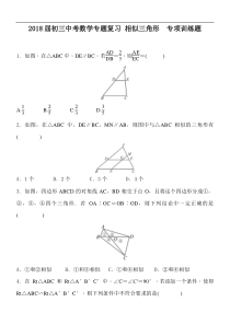 2018届初三中考数学专题复习 相似三角形  专项训练题 含答案