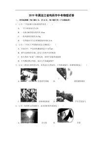 2019年黑龙江省鸡西市中考物理试卷