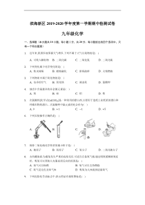 2020届天津市滨海新区九年级（上）期中化学试卷