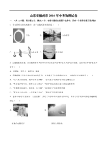 山东省德州市2016年中考物理试题（含解析）