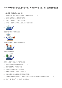 广东省汕尾市陆丰市东海中学2016-2017学年八年级（下）第一次质检物理试卷