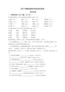 陕西省2017年中考语文试题（含答案）