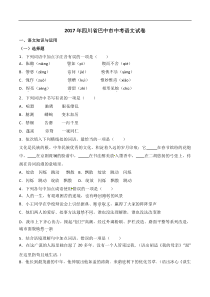 四川省巴中市2017年中考语文试题（,含解析）