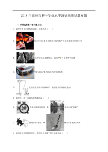 山东省德州市2018届九年级学业考试物理试题