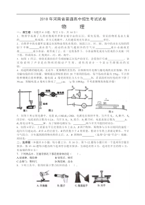 河南省2018年中考物理试题（含答案）