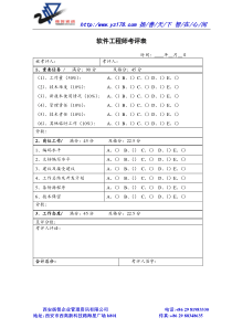 绩效考核常用表格 软件工程师考评表