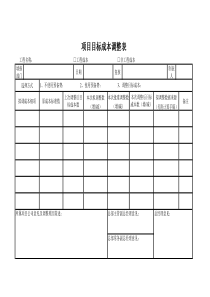 VT-CB-QR016项目目标成本调整表