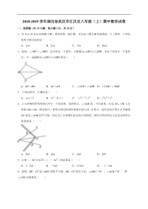 武汉市江汉区2018-2019学年八年级上期中数学试卷（含答案解析）