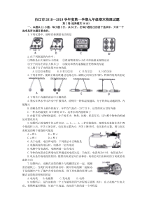 四川省内江市2018-2019学年度第一学期九年级期末物理试题及答案