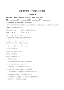 云南省广南县一中2019届九年级考试化学试题