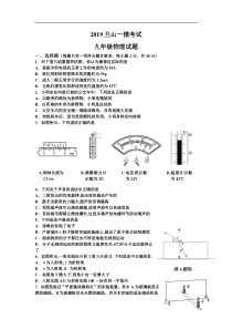 山东省临沂市兰山区2019届九年级一模物理试题（无答案）