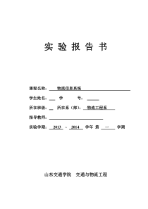 物流信息系统实验报告