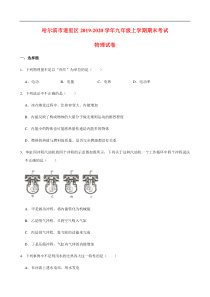 黑龙江省哈尔滨市道里区2019-2020学年九年级人教版上学期期末考试物理试卷