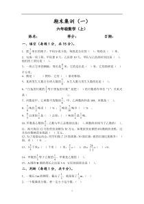 人教版六年级数学(上)期末经典题型