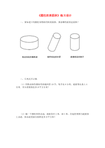 《圆柱的表面积》练习设计