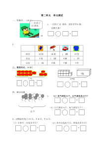 人教版小学一年级下册第二单元20以内的退位减法单元测试题