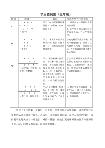 三年级数学错题集及分析