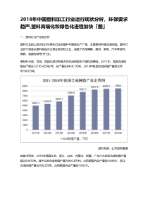 2018年中国塑料加工行业运行现状分析,环保要求趋严,塑料高端化和绿色化进程加快「图」