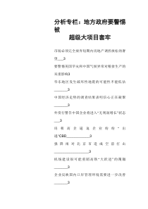 XXXX地方政府防止被超大项目套牢