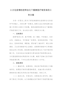 X办疫情防控医疗物资储备保供实施方案