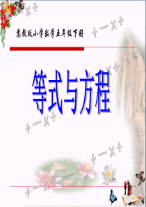 苏教版五年级下册数学《等式与方程》PPT优秀课件