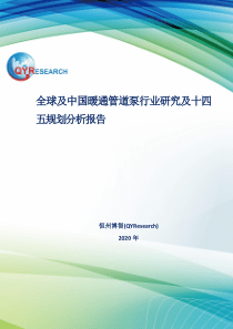 全球及中国暖通管道泵行业研究及十四五规划分析报告