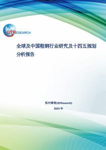 全球及中国粗钢行业研究及十四五规划分析报告