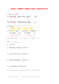 青岛版二年级数学上册期末总复习题-除法的初步认识