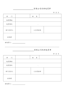 有限公司内部处罚单