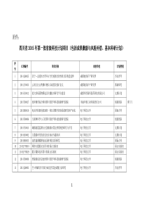 XXXX年四川省第一批科技计划项目评审结果