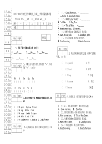 上学期pep新版三年级英语期中试卷