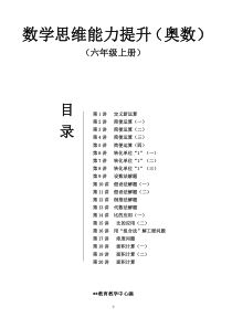 六年级数学思维能力提升(奥数)讲义上册