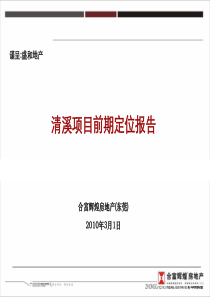 XXXX年合富-东莞清溪项目前期定位报告