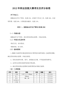 XXXX年职业技能大赛项目及评分标准1