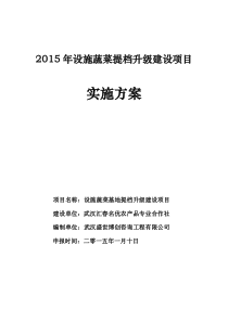 XXXX年设施蔬菜提档升级项目实施方案(1)