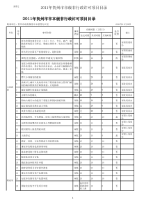 XXXX年贺州市市本级行政许可项目目录2